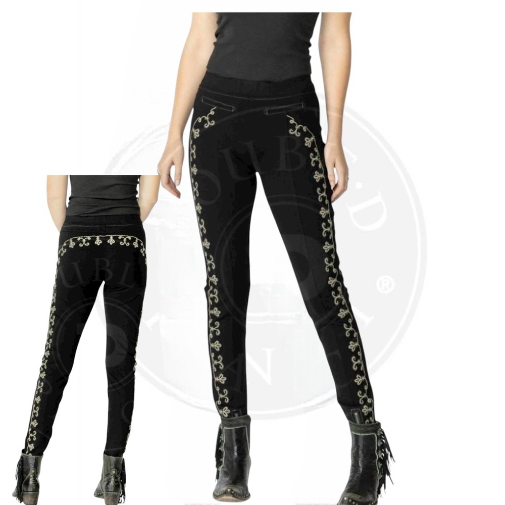 Double D Ranch High Peaks Park Ranger Legging 1X NWT luxury embroidered black